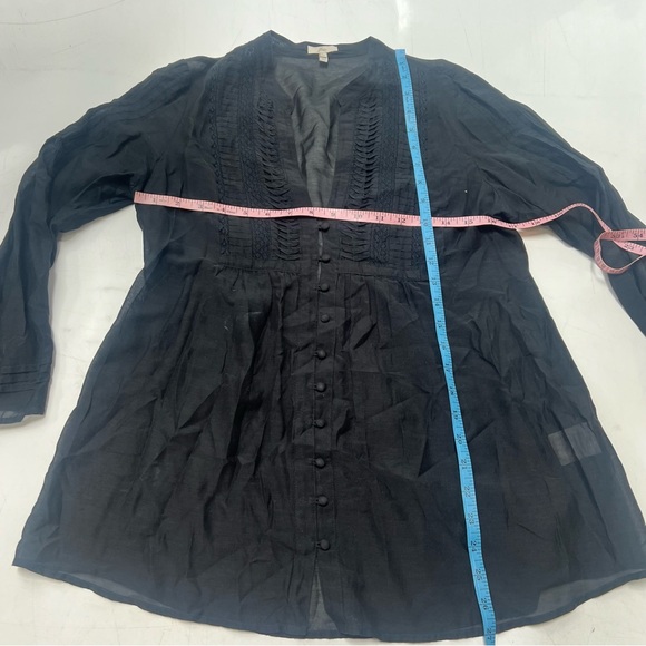 joie women’s black cotton silk blouse M L125-7 - Picture 4 of 6